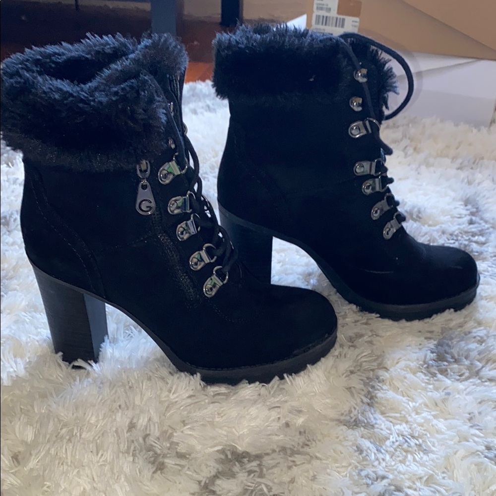 Women's Black Fur-Lined Ankle Boots